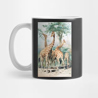 Victorian Giraffe Illustration Mug